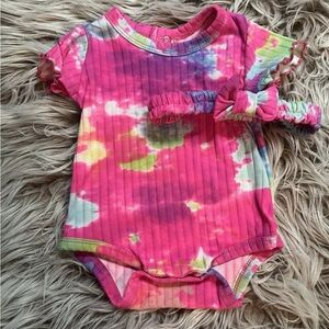 New 3-6m Colorful Tie-Dye Kids One Piece